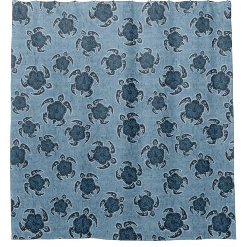 Uhane Honu Hibiscus Batik Hawaiian Turtle Shower Curtain