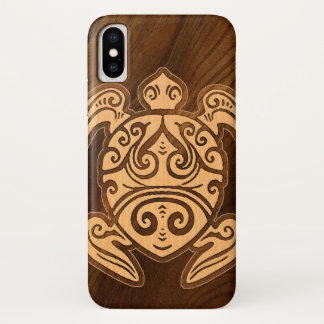 Uhane u’i Honu Faux Wood Hawaiian Turtle iPhone X Case