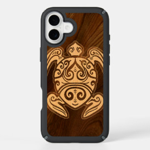 Uhane u’i Honu Faux Wood Hawaiian Turtle iPhone 16 Plus Case