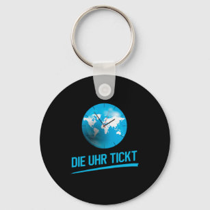 Uhr Tickt Planet Earth Erde Environmental Protecti Keychain
