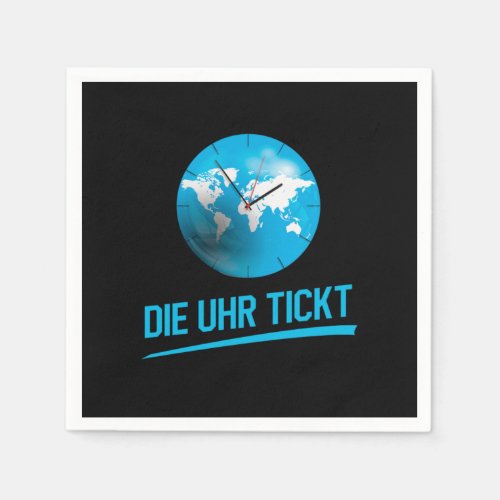 Uhr Tickt Planet Earth Erde Environmental Protecti Napkins