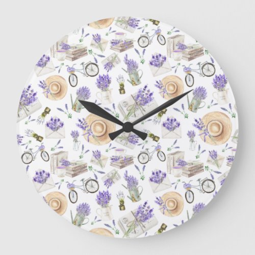 Uhr Wanduhr Lavendel de Provence Lila Large Clock