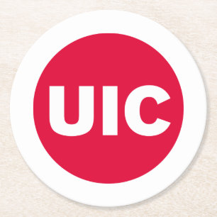 UIC Circle Logo Spirit Round Paper Coaster