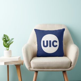 UIC Circle Logo Spirit Throw Pillow
