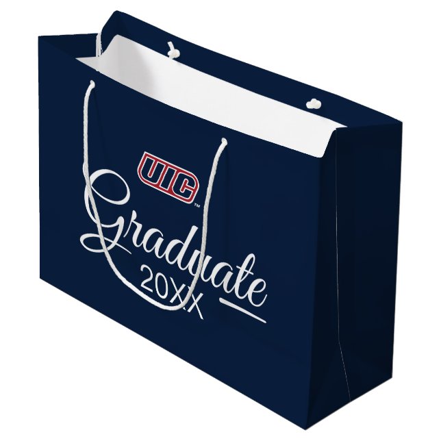 UIC Flames Graduate Large Gift Bag (Front Angled)