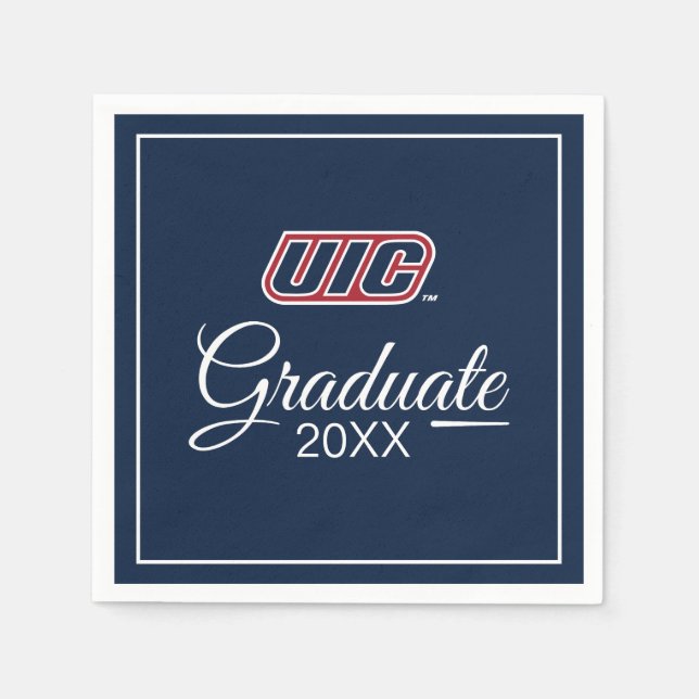UIC Flames Graduate Napkins (Front)
