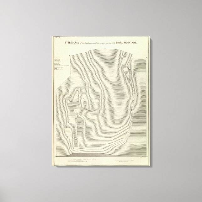 Uinta Mountains Stereogram Canvas Print (Front)