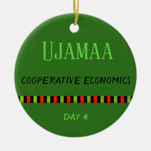 Ujamaa - Kwanzaa Day 4 Green Ceramic Ornament