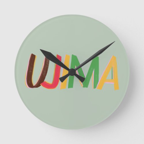 Ujima Collective Work and Responsibility Kwanzaa Round Clock