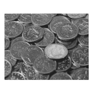 UK 5-pence piece coins Faux Canvas Print