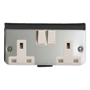UK AC BS 1363 Electrical Plug Socket iPhone 8/7 Wallet Case
