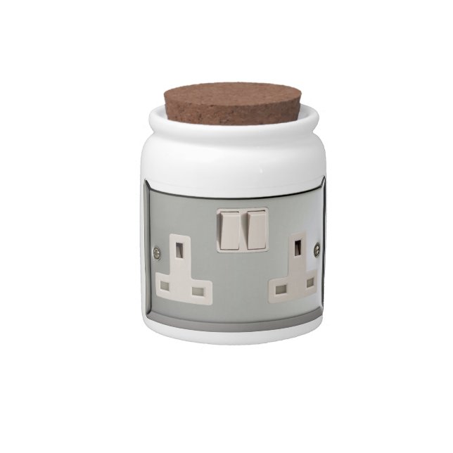 UK AC BS 1363 Plug Socket [British Standard] Candy Jar (Front)