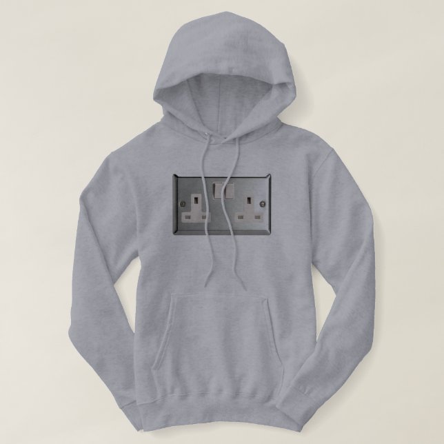 UK AC BS 1363 Plug Socket [British Standard] Hoodie (Design Front)