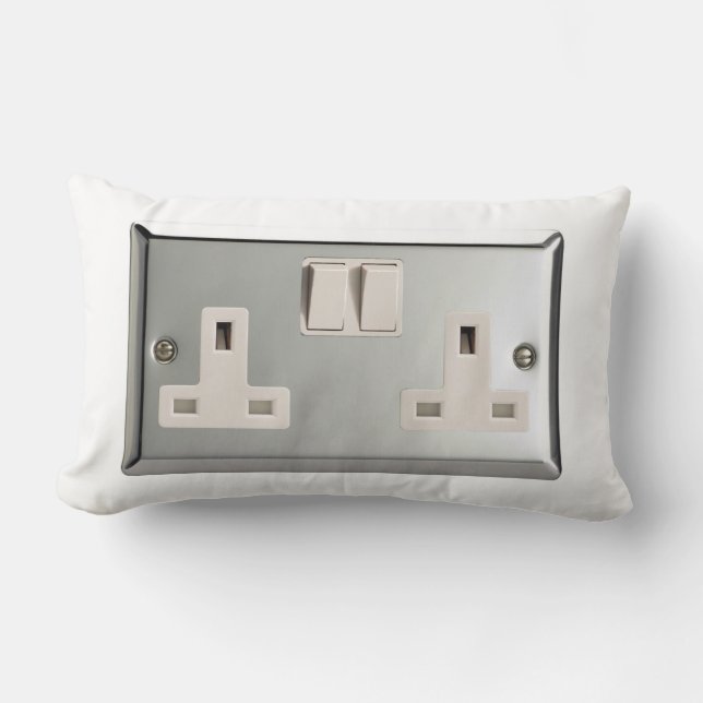 UK AC BS 1363 Plug Socket [British Standard] Lumbar Pillow (Front)
