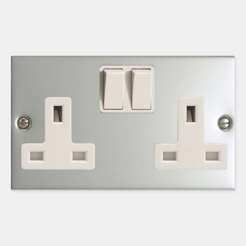 UK AC BS 1363 Plug Socket British Standard Rectangular Sticker