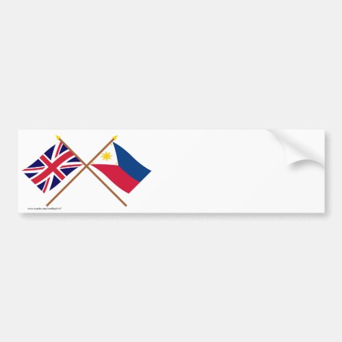 UK and Philippines Crossed Flags Bumper Sticker