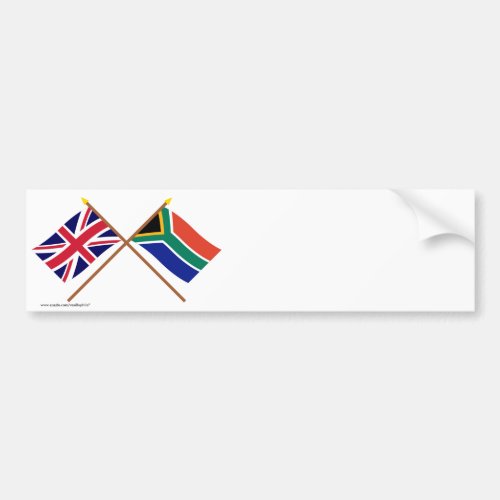 UK and South Africa Crossed Flags Bumper Sticker