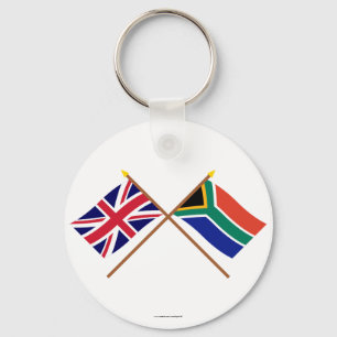 UK and South Africa Crossed Flags Keychain