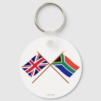UK and South Africa Crossed Flags Keychain