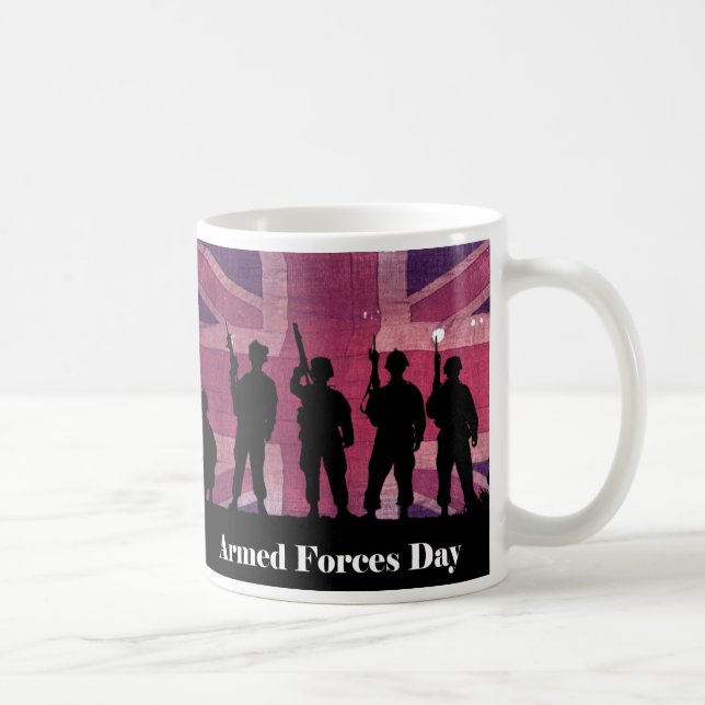UK Armed Forces Day Union Flag with Soldiers Coffee Mug (Right)