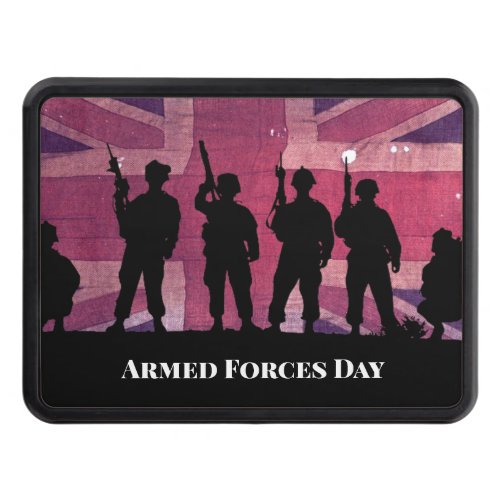 UK Armed Forces Day Union Flag with Soldiers Hitch Cover