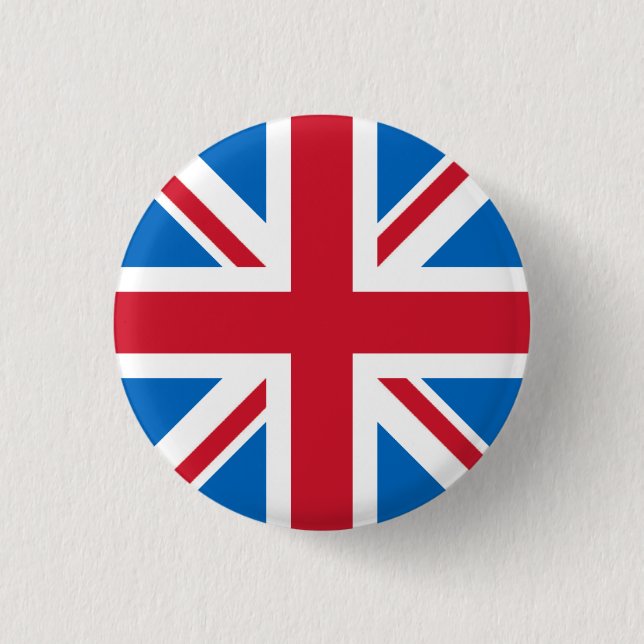 UK Badge - Union Jack with Scottish Blue Pinback Button (Front)