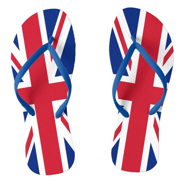 UK Britain Royal Union Jack Flag Flip Flops (Footbed)