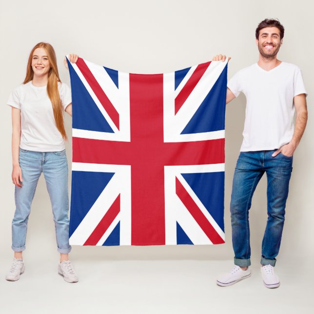 UK Britain Royal Union Jack Flag medium Fleece Blanket (In Situ)