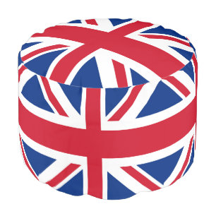 UK Britain Royal Union Jack Flag Pouf