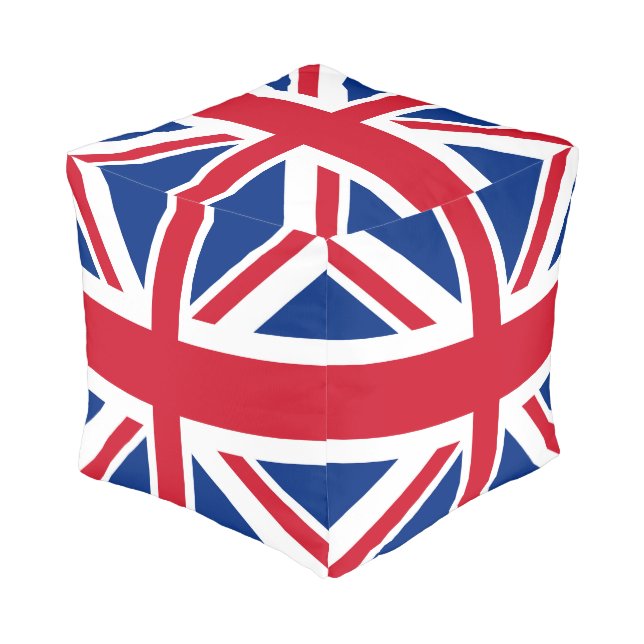 UK Britain Royal Union Jack Flag Pouf (Angled Front)