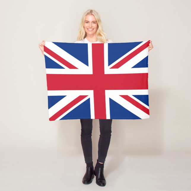 UK Britain Royal Union Jack Flag small Fleece Blanket (In Situ)