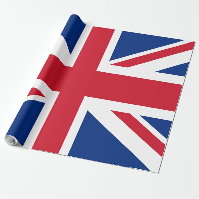 UK Britain Royal Union Jack Flag Wrapping Paper (Unrolled)