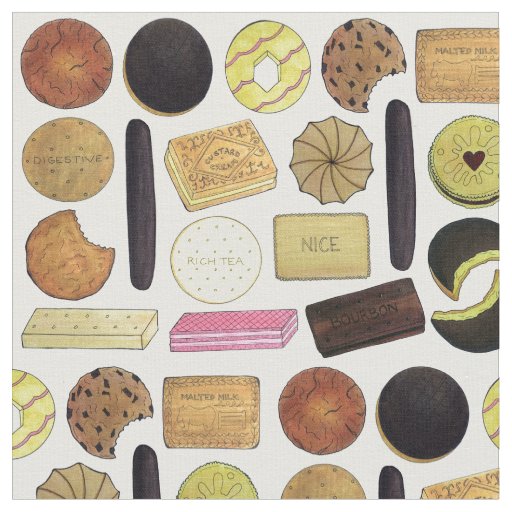 UK British Biscuits Shortbread Rich Tea Digestives Fabric