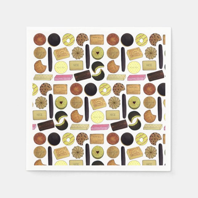 UK British Biscuits Shortbread Rich Tea Digestives Napkins (Front)