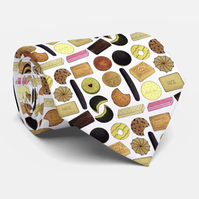 UK British Biscuits Shortbread Rich Tea Digestives Neck Tie (Rolled)
