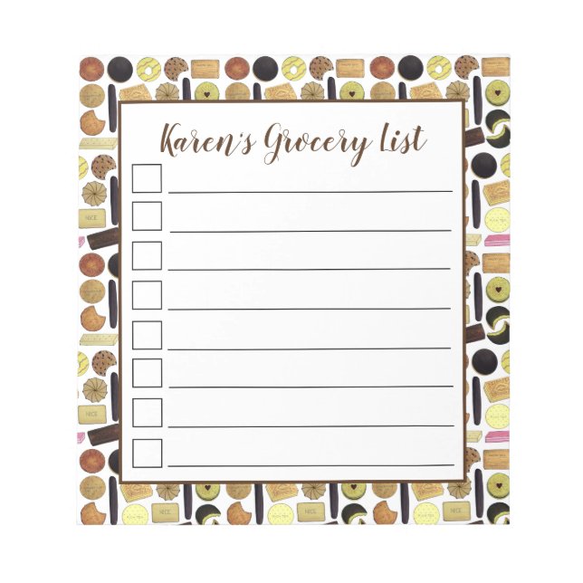 UK British Biscuits Shortbread Rich Tea Digestives Notepad (Front)