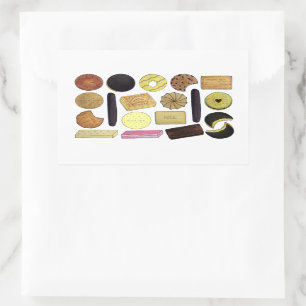 UK British Biscuits Shortbread Rich Tea Digestives Rectangular Sticker