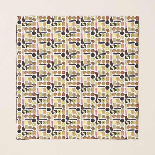 UK British Biscuits Shortbread Rich Tea Digestives Scarf (Front (Horizontal))