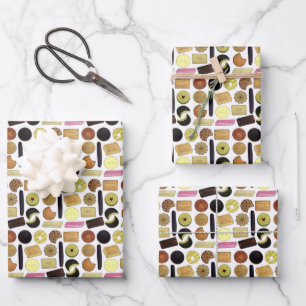 UK British Biscuits Shortbread Rich Tea Digestives Wrapping Paper Sheets