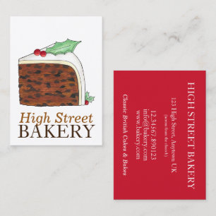 UK British Christmas Cake Shop Bakery Food Business Card