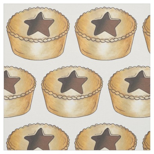UK British Christmas Fruit Mince Pie Festive Food Fabric