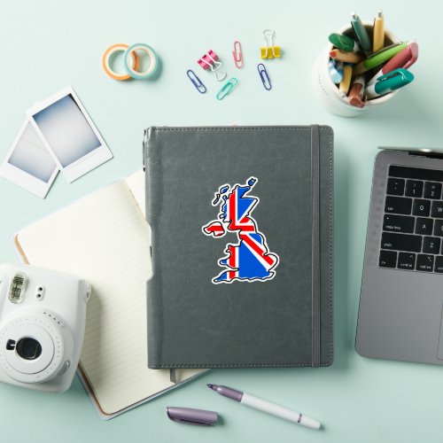 UK British Flag Map Sticker