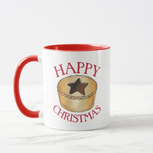 UK British Food Fruit Mince Pie Happy Christmas Mug