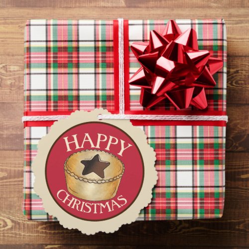 UK British Food Fruit Mince Pie Happy Christmas Ornament Card