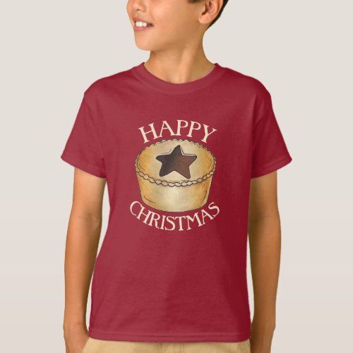 UK British Food Fruit Mince Pie Happy Christmas T_Shirt