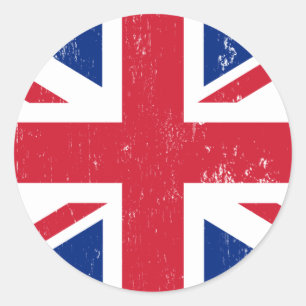 UK British Great Britain England English Flag Classic Round Sticker