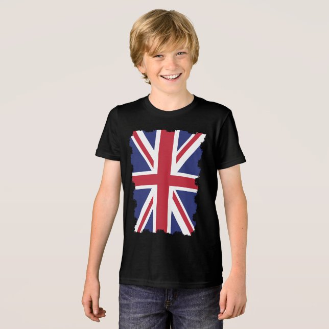 UK British Great Britain England English Flag Tri-Blend Shirt (Front Full)