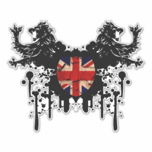 UK British Lion And Dirt Vintage Union Jack Sticker