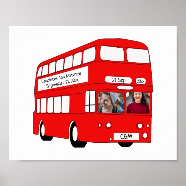 UK British London Bus Personalized Novelty Poster (Front)