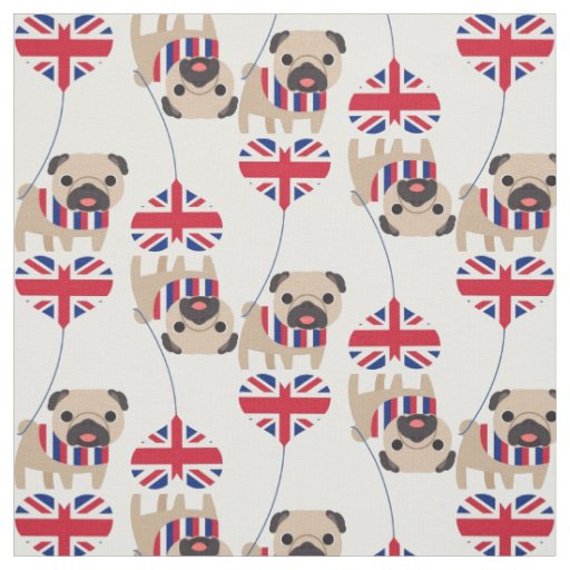 UK British Pug Fabric